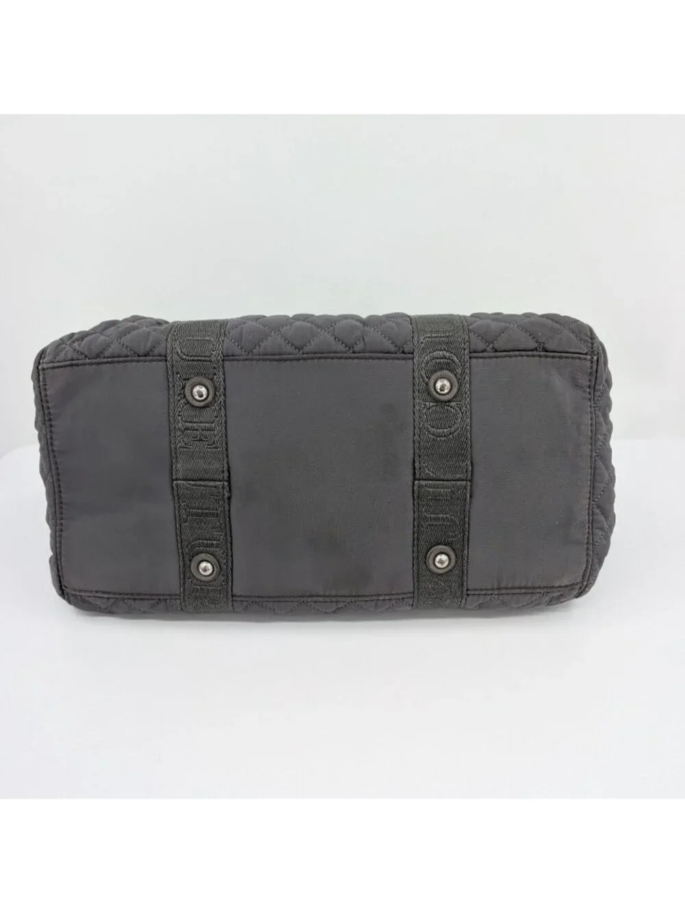 Vtg Y2K Juicy Couture Nylon Quilted Puffer Satchel Handbag With‎ Logo Gem Charm